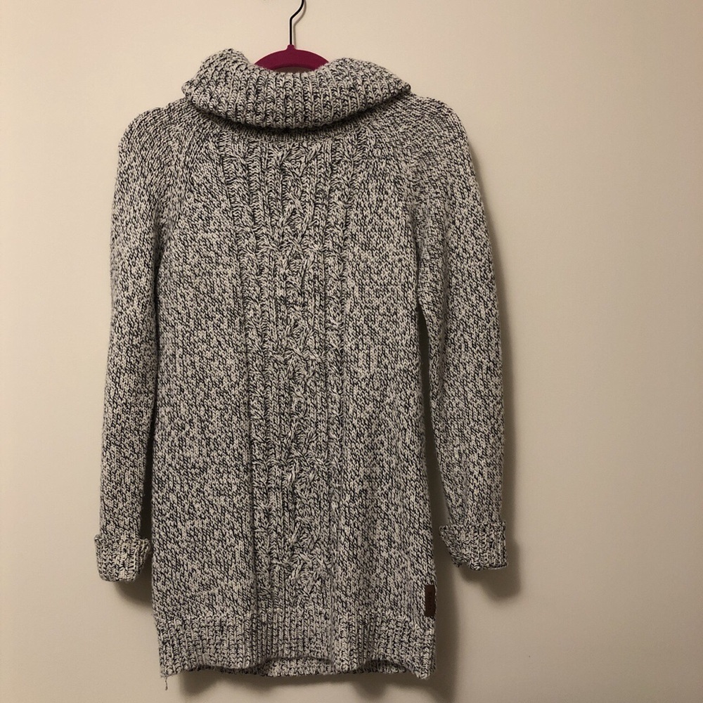 ROOTS salt & pepper turtleneck wool sweater dress